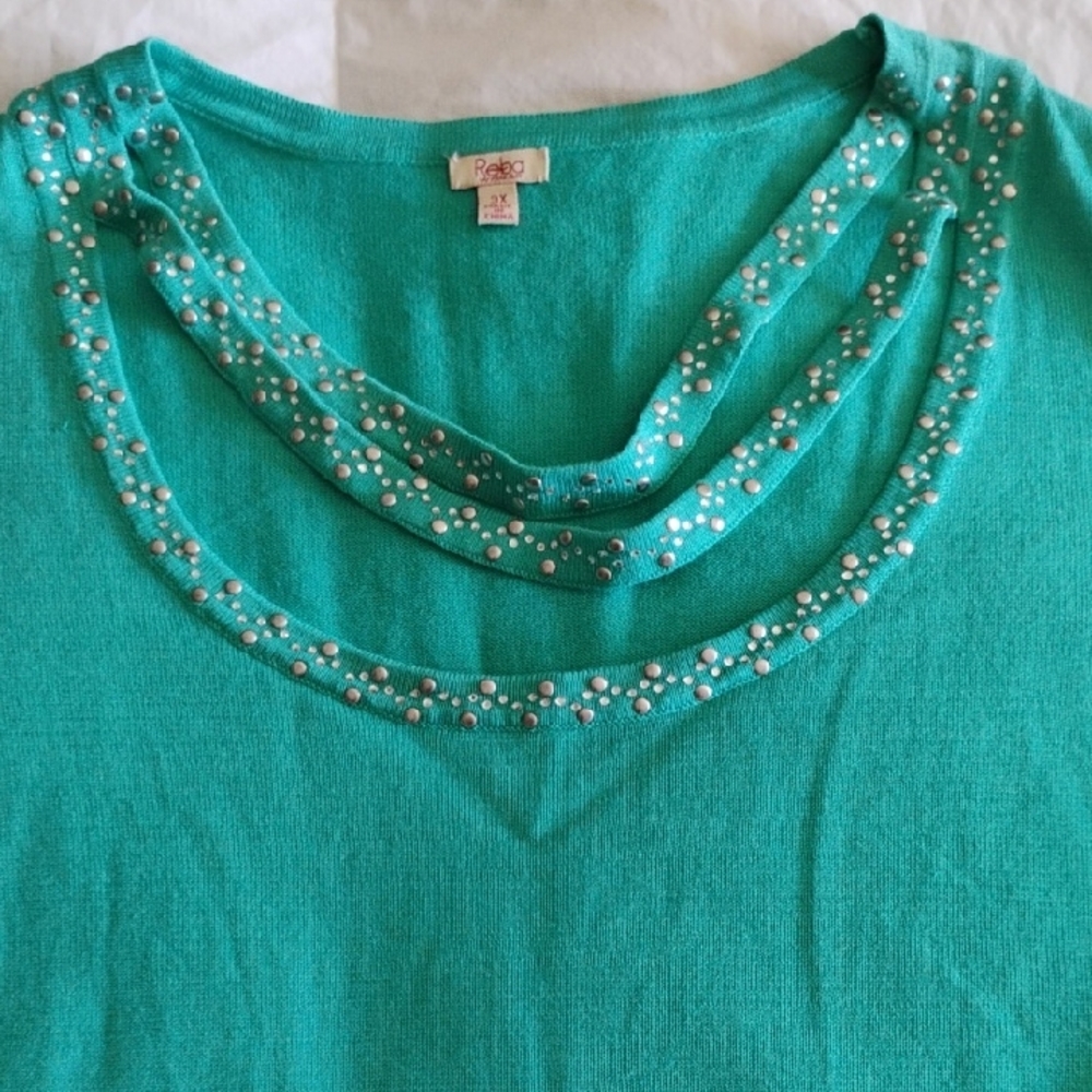 Reba Vibrant Seafoam Green Knit Top